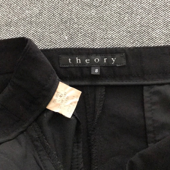 theory stretch wool tall  pants black 8 - Picture 7 of 8